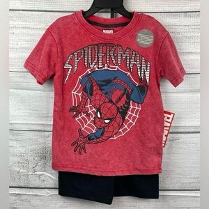 Spiderman 2pc Outfit - Short Sleeve Shirt & Shorts Boy’s Size 4 New